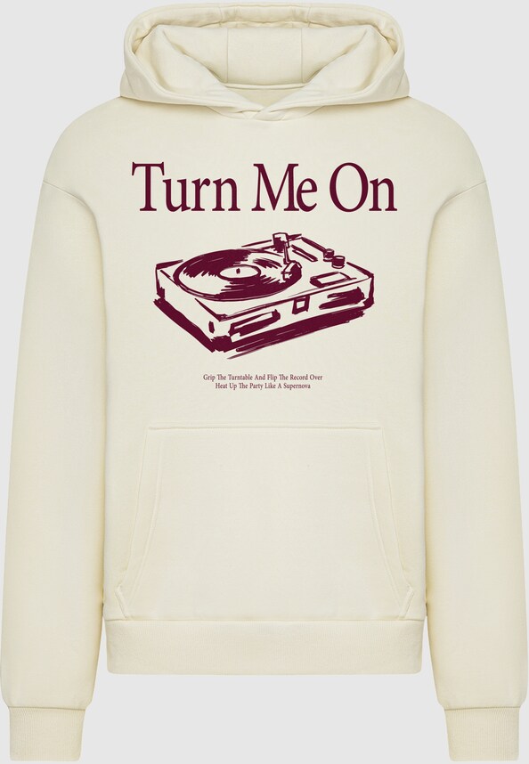 Turn Me On Record Player Fluffy Hoody-2