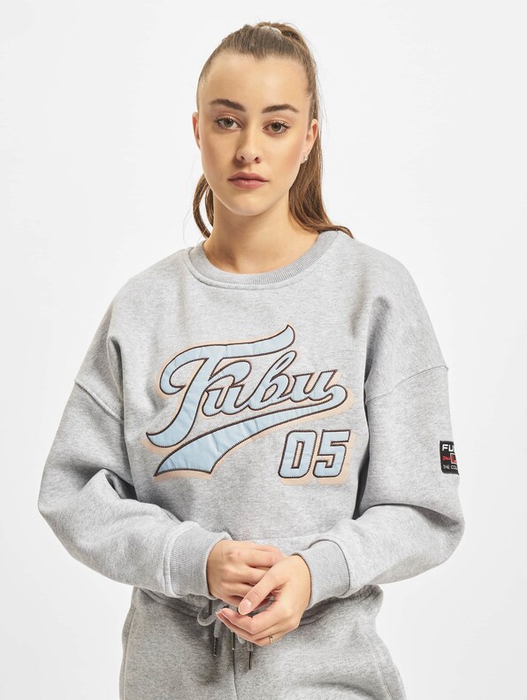 Fubu Varsity Short Crew Sweatshirt Heather-0