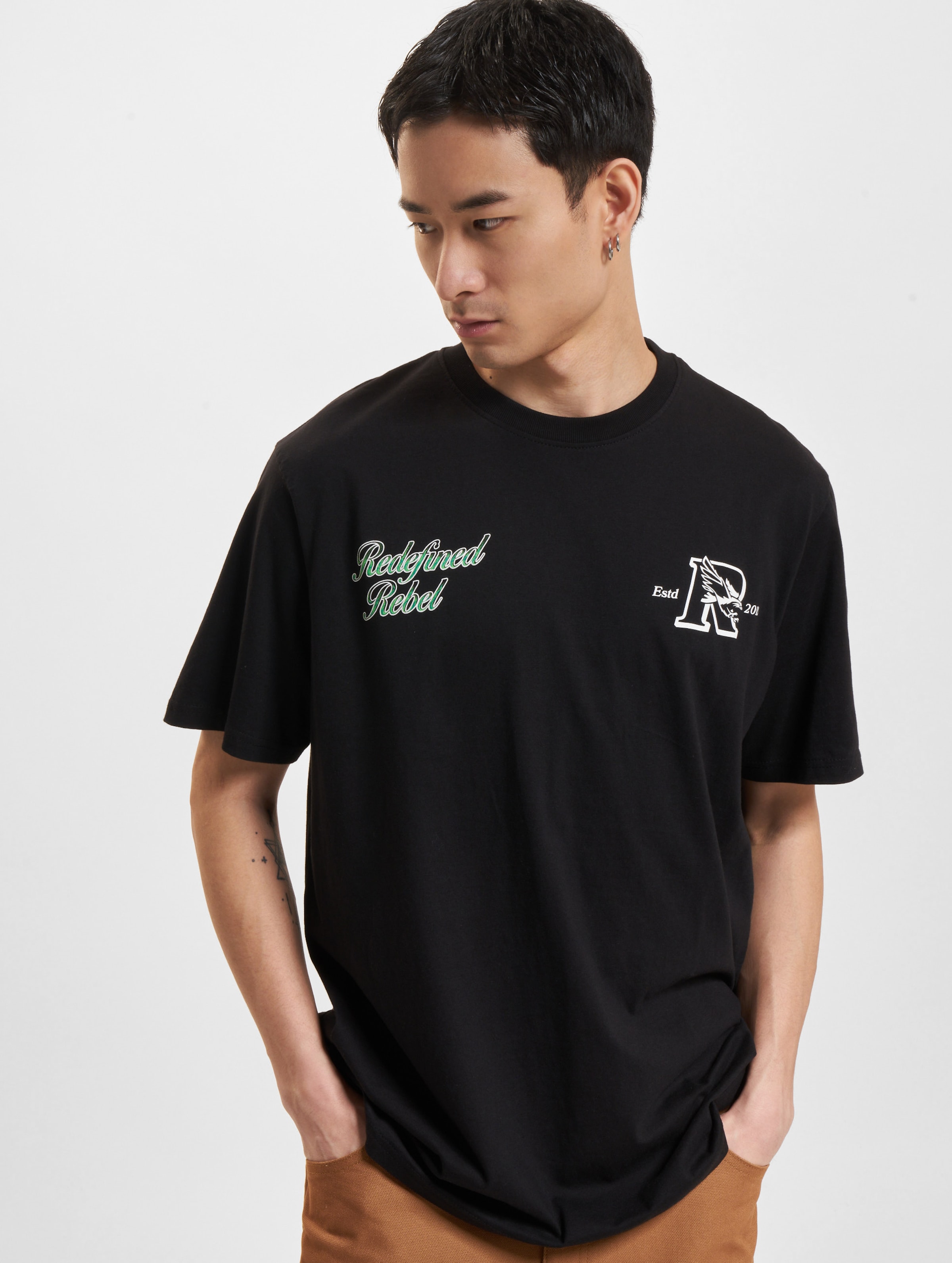 Redefined Rebel Pablo T-Shirt Mannen op kleur zwart, Maat L