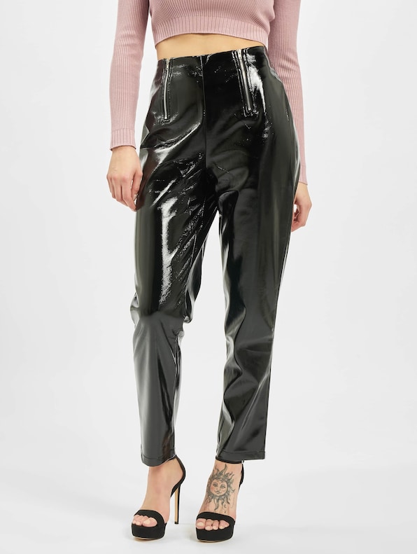 Faux Leather High Shine Zip -2