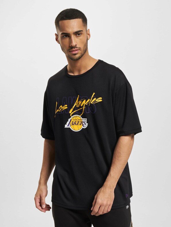 LA Lakers NBA Script Black Oversized T-Shirt