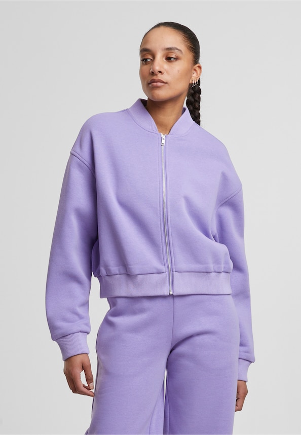 Ladies Short Sweat Zip Jacket-0