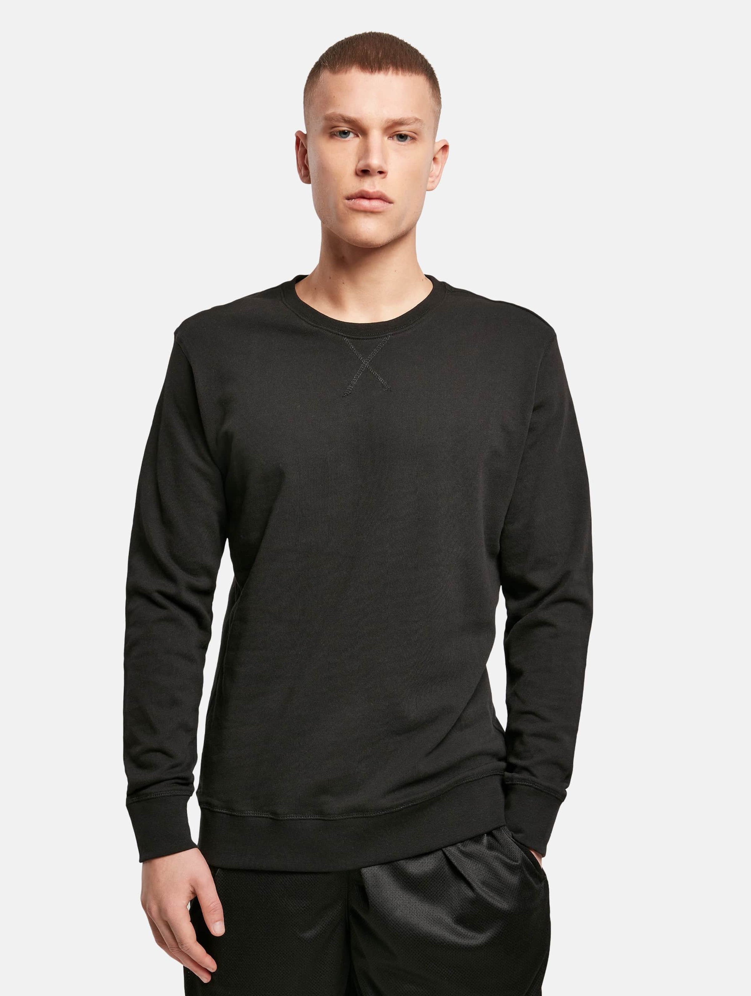 Build Your Brand Light Crew Sweatshirt Mannen op kleur zwart, Maat M