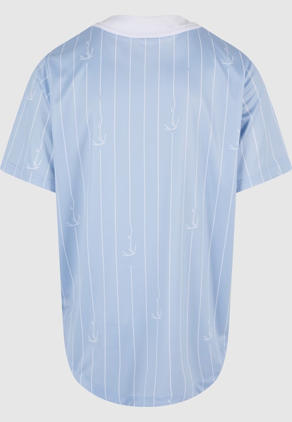 KM242-008-3 Karl Kani Varsity Logo Pinstripe Baseball Shirt-4