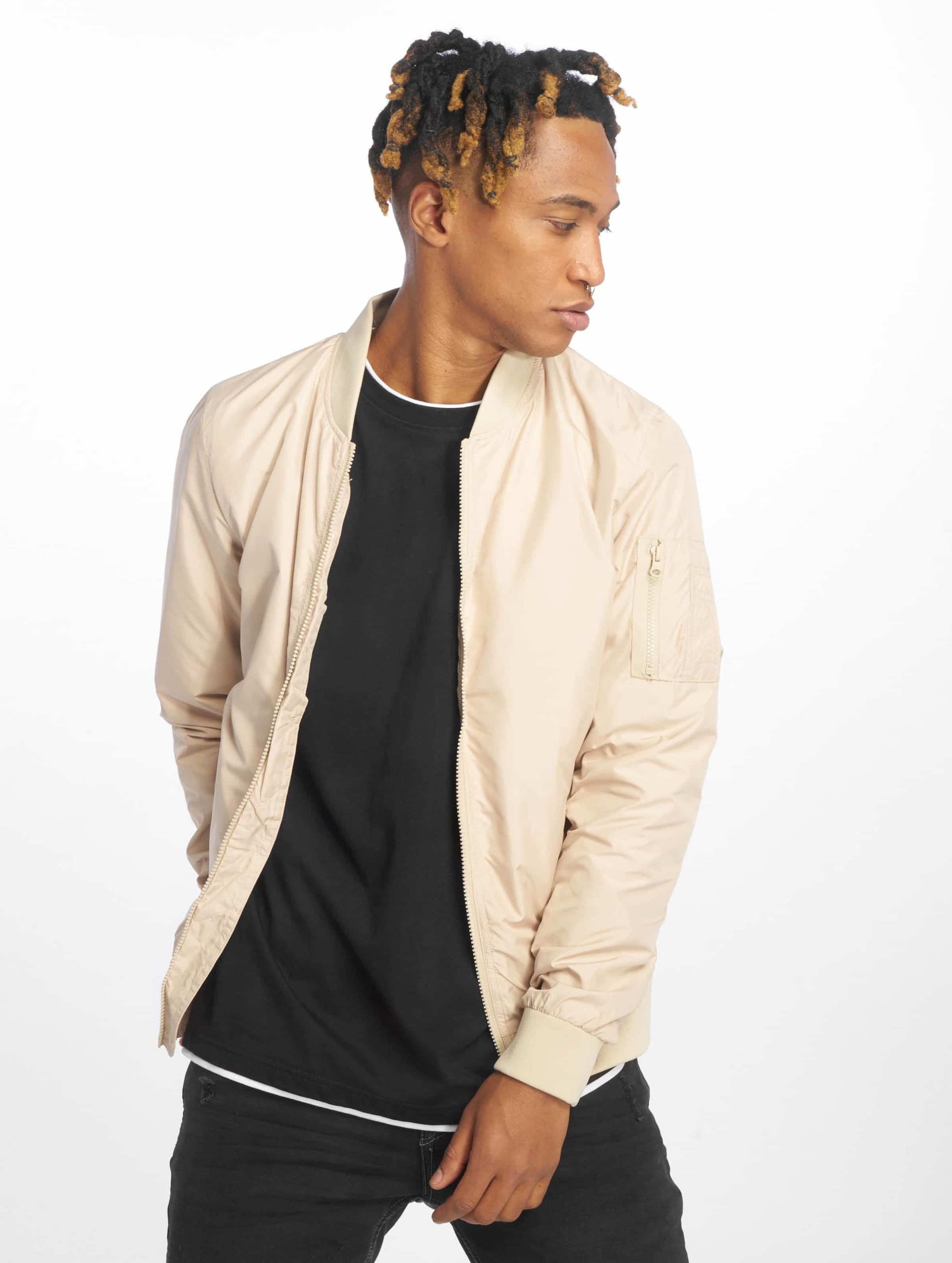 Cream bomber hotsell jacket mens