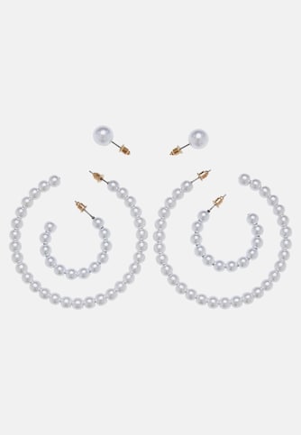 Pearl Hoop Earring 3-Pack