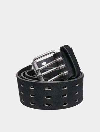 Velour Leather Tripple Thorn Buckle Belt