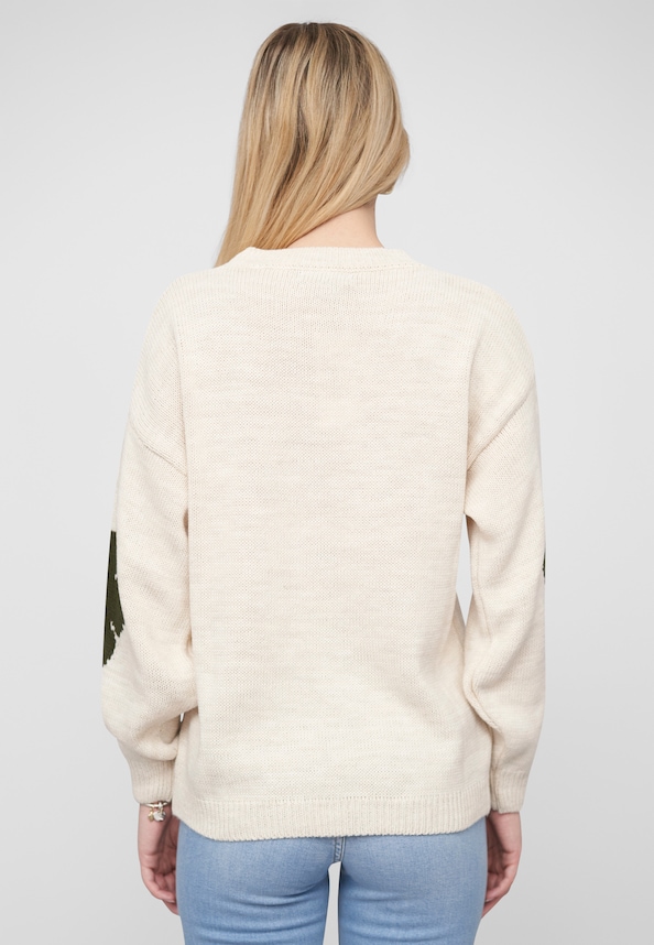 Cloud 5ive Crewneck Knit Sweater with Flowers-1