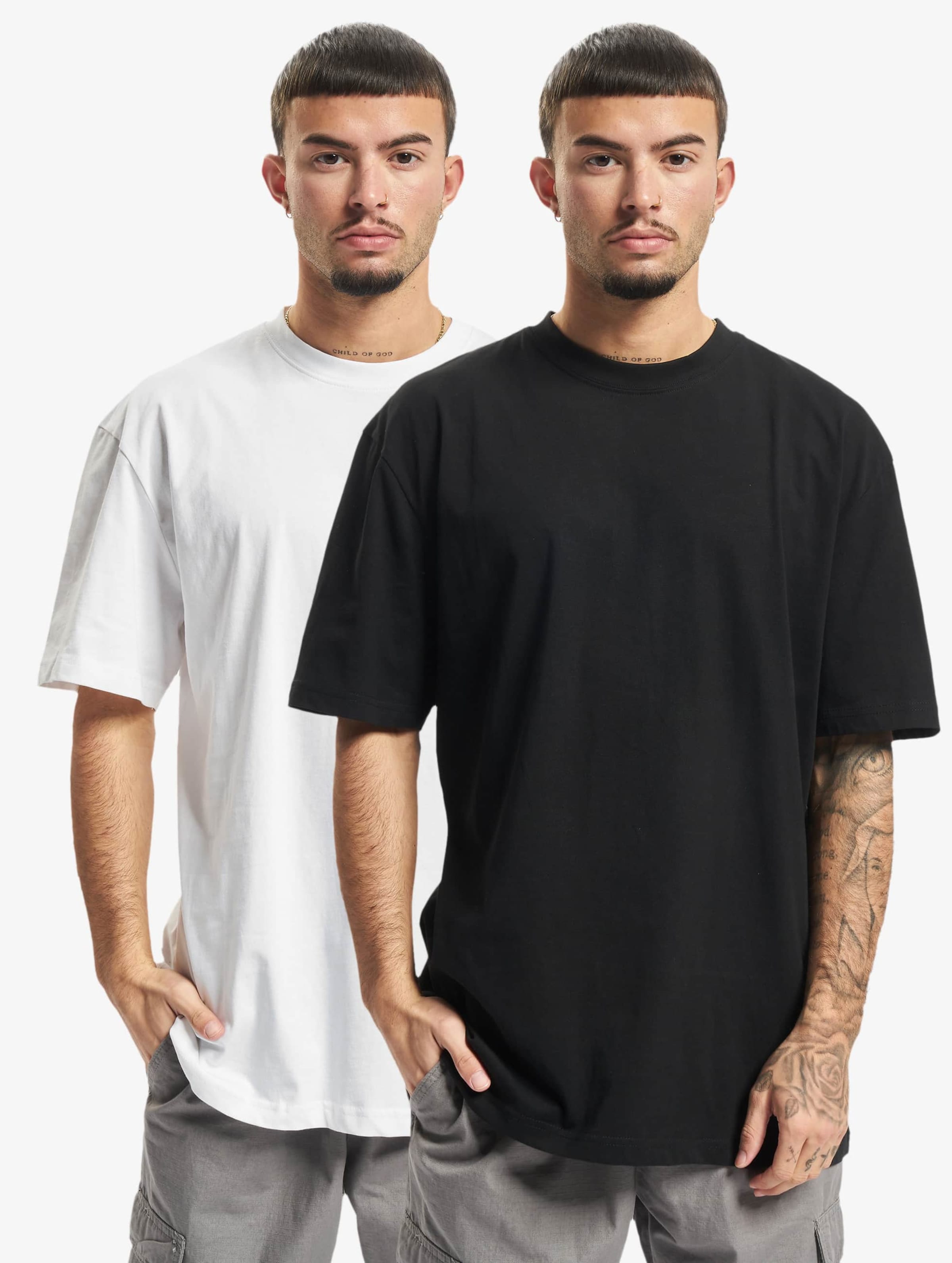 Urban Classics Tall 2-Pack T-Shirt Männer,Unisex op kleur zwart, Maat 3XL