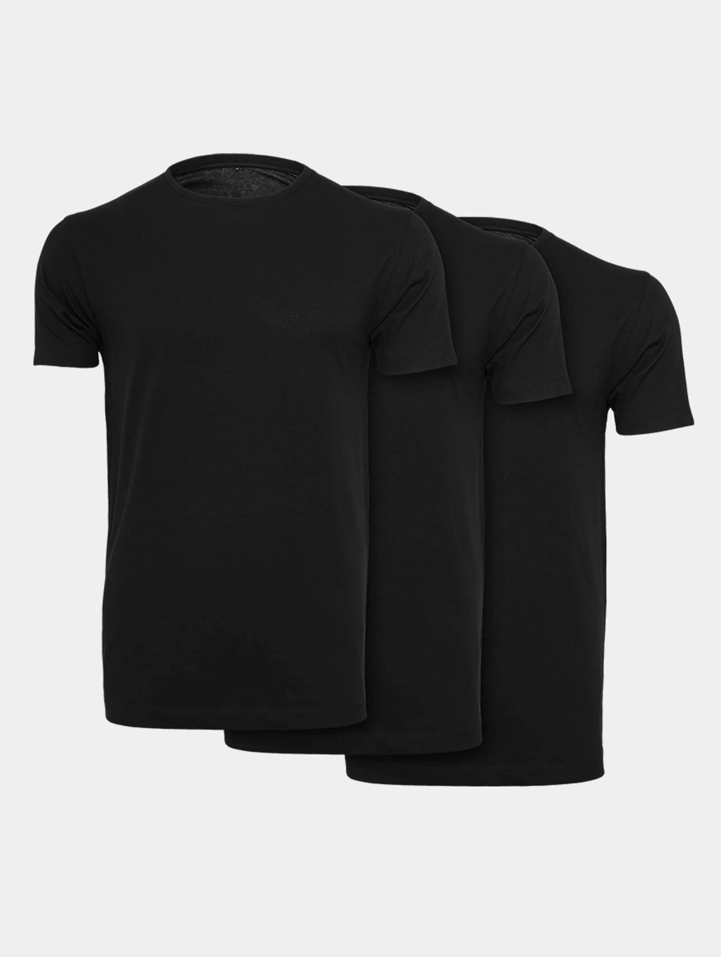 Build Your Brand Light T-Shirt Round Neck 3-Pack Männer,Unisex op kleur zwart, Maat S