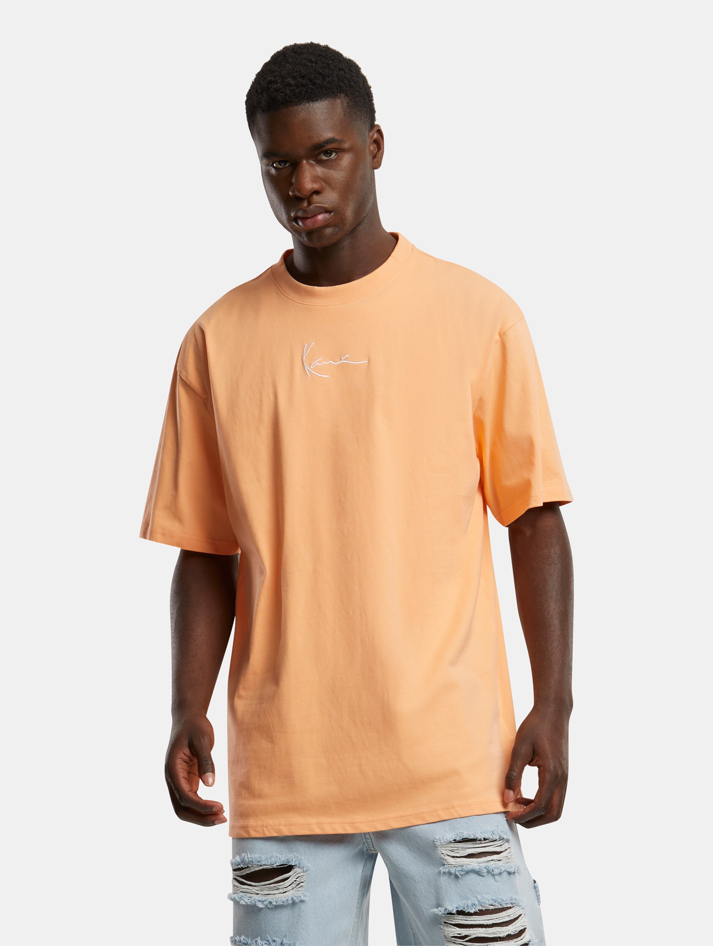 Karl Kani Small Signature Essential T-Shirt op kleur oranje, Maat L