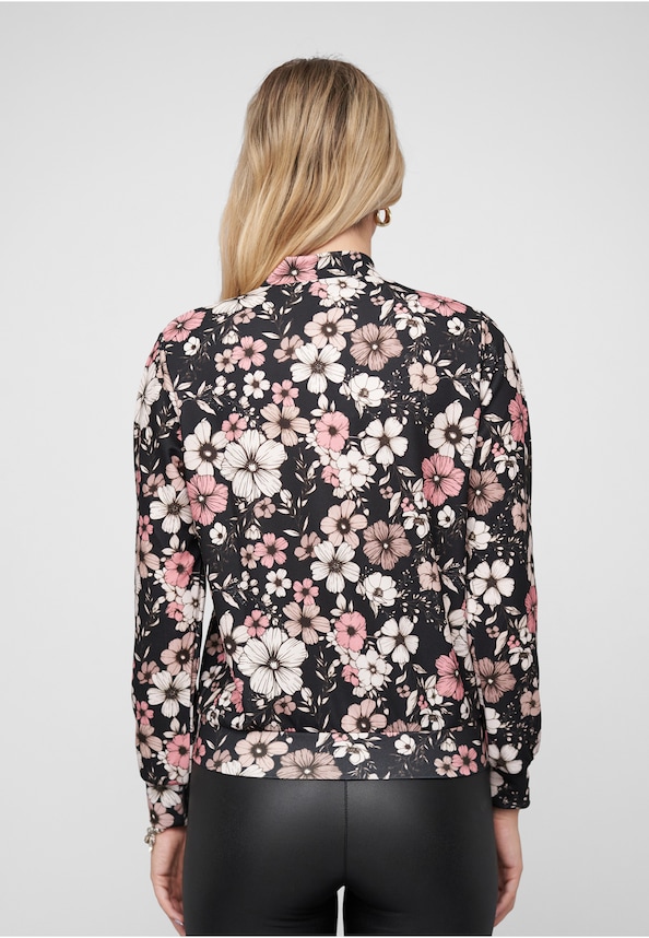 Blouson with All-Over Flower Print-1