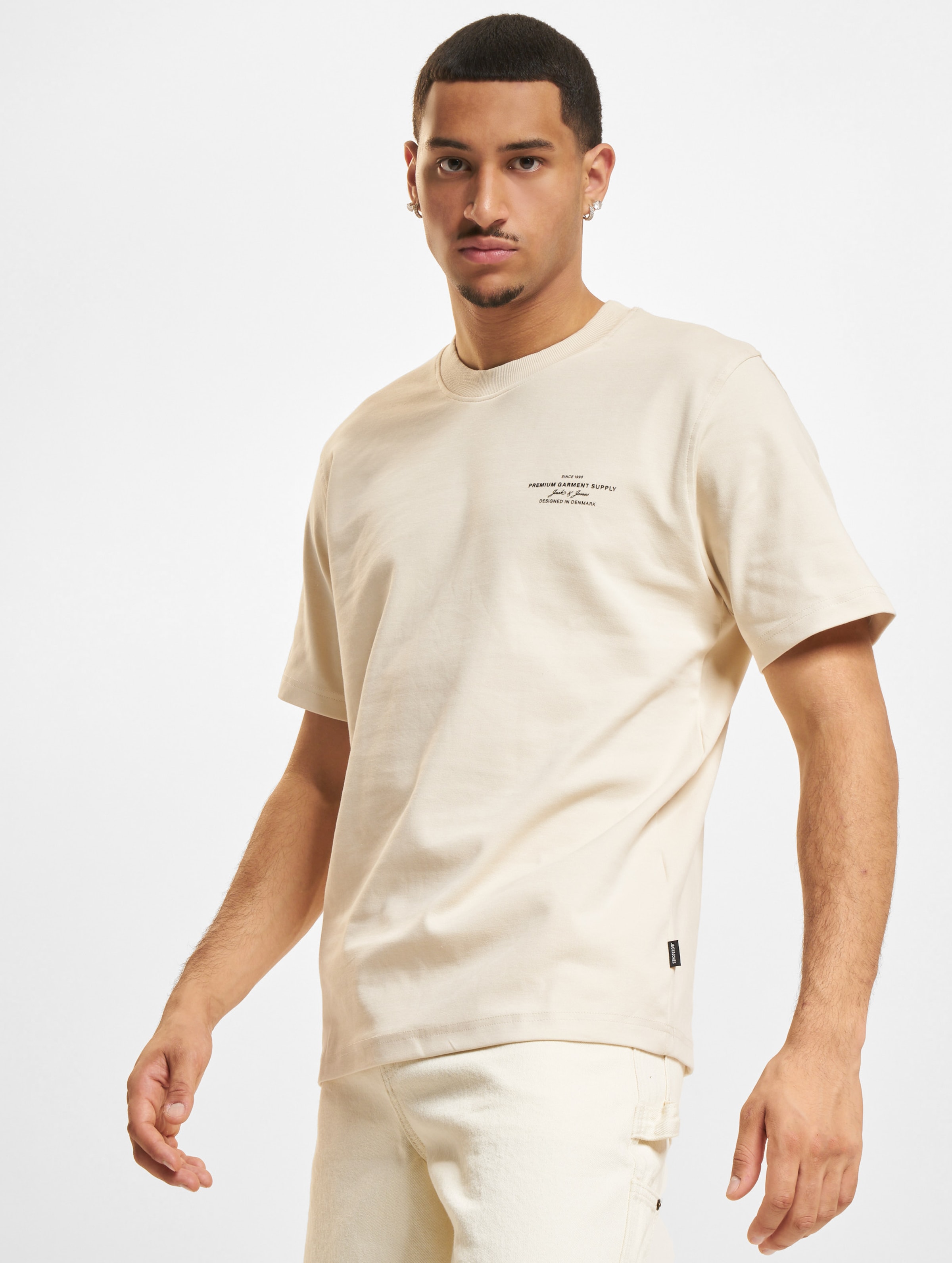 Jack & Jones Chad Branding Crew Neck T-Shirts Männer,Unisex op kleur beige, Maat M