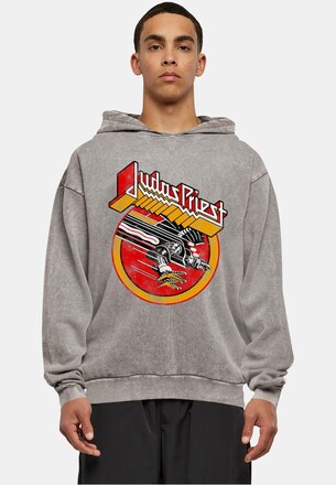 Judas Priest -  Solid Circle Acid Washed Oversized Hoody