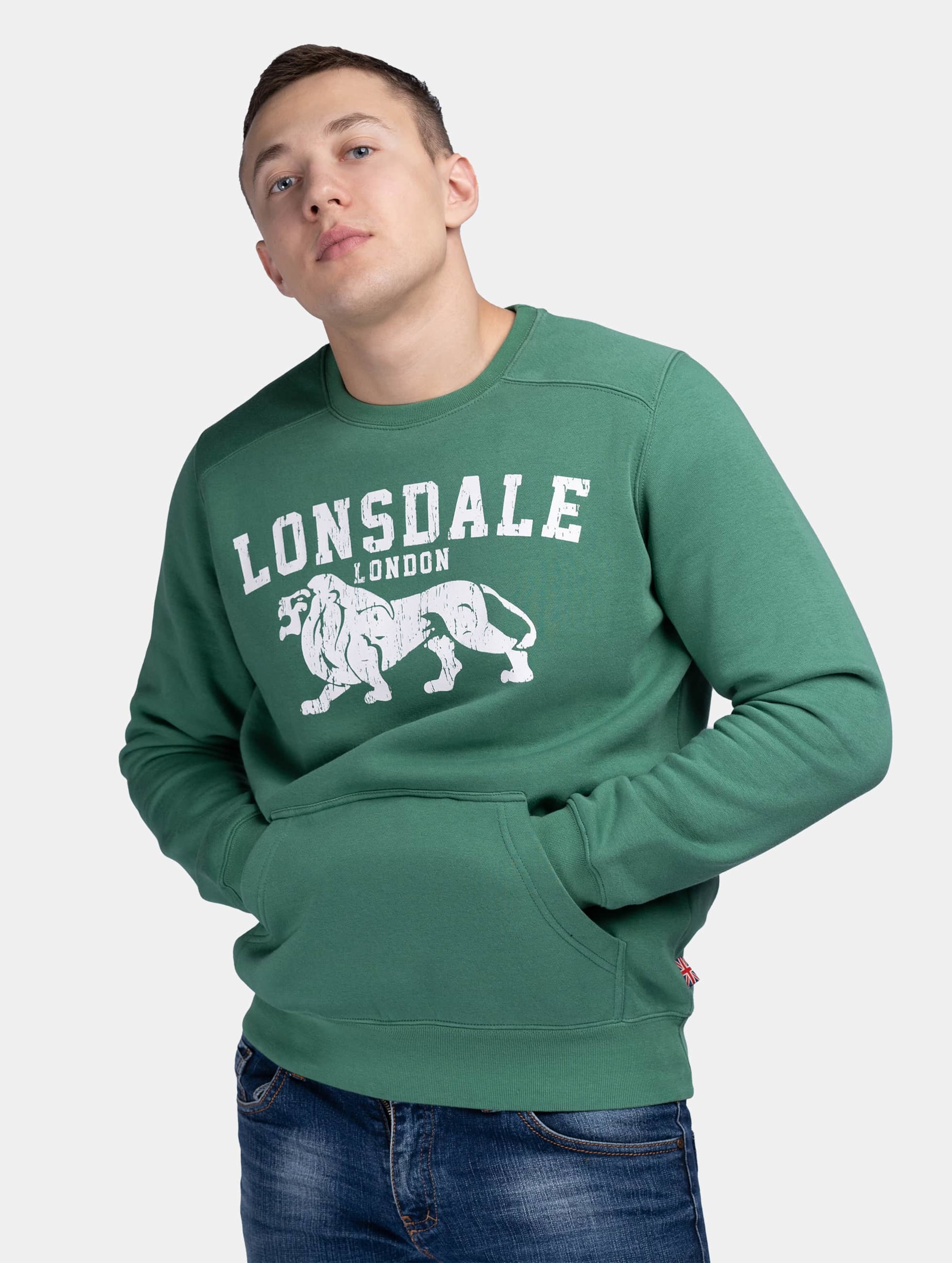 Lonsdale London Kersbrook Pullover Männer,Unisex op kleur groen, Maat XXL