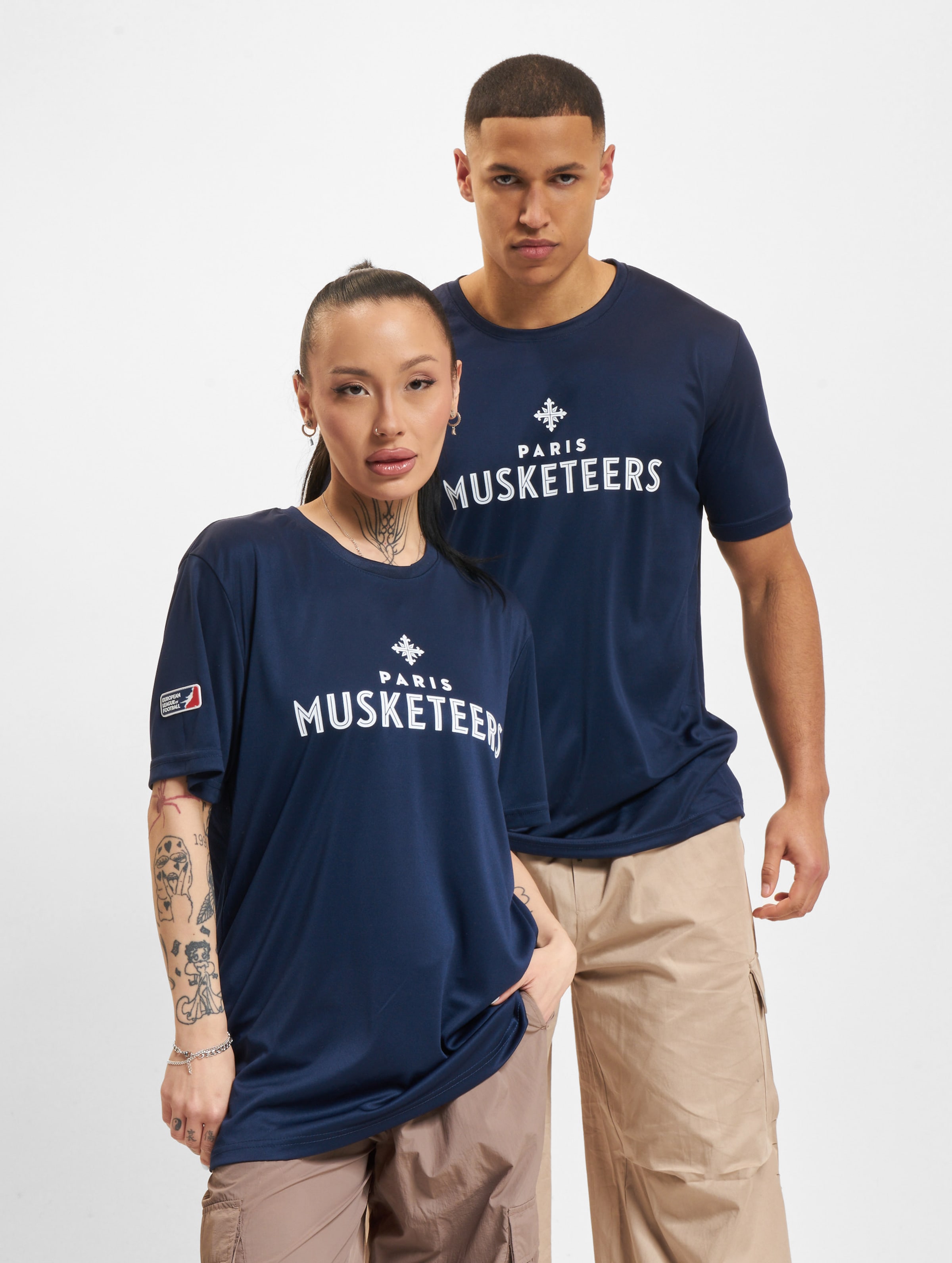 European League Of Football ELF Paris Musketeers 5 T-Shirts Unisex op kleur blauw, Maat XXL