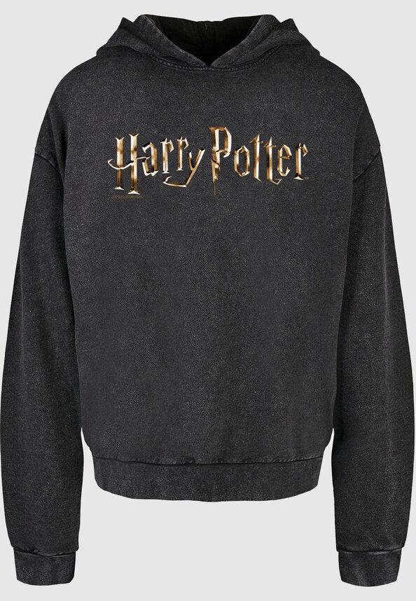 Harry Potter - Colour Logo Acid Washed Oversized Hoody-2