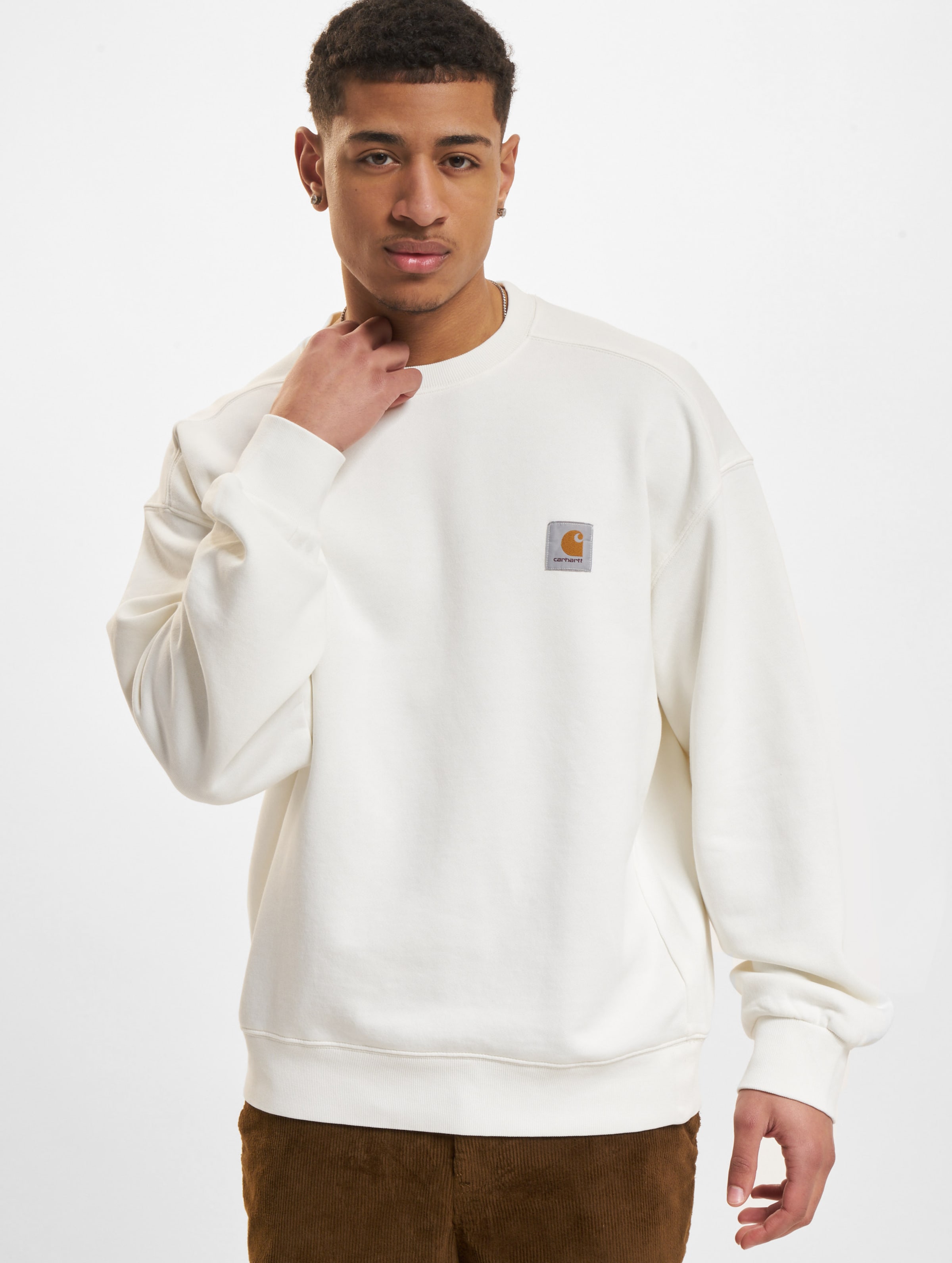 Carhartt WIP Nelson Sweater Mannen op kleur wit, Maat XS
