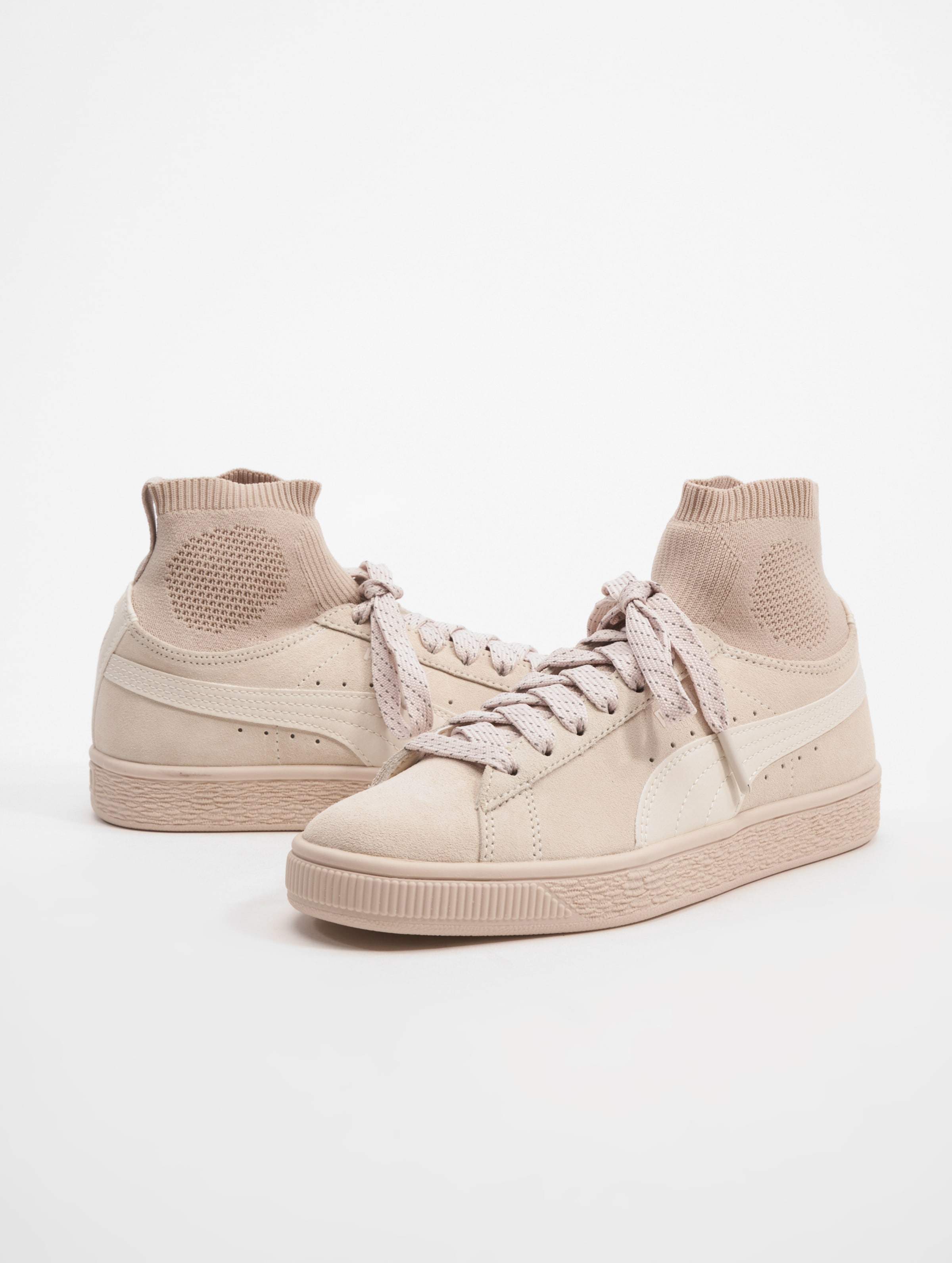 Puma Suede Classic Sock Schuhe op kleur beige, Maat 36