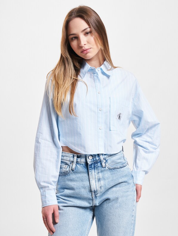 Calvin Klein Jeans Woven Label Cropped Hemden-2