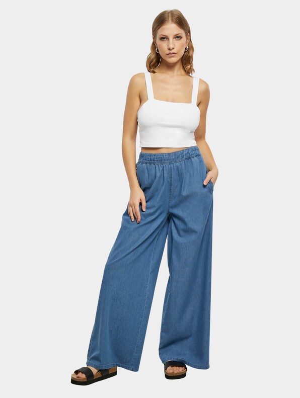 Ladies Light Denim Wide Leg Loose Fit-3