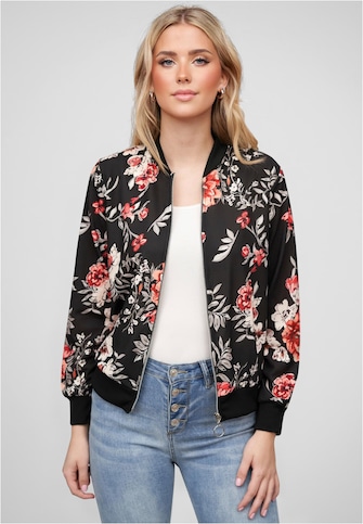 Cloud5ive Damen Blouson Bomberjacke mit Blumen Print
