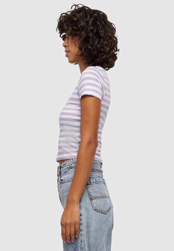 Ladies Short Striped Tee-2