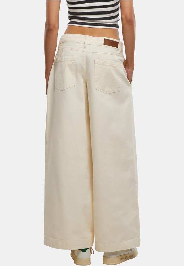 Ladies Wide Leg Light Denim Pants-1