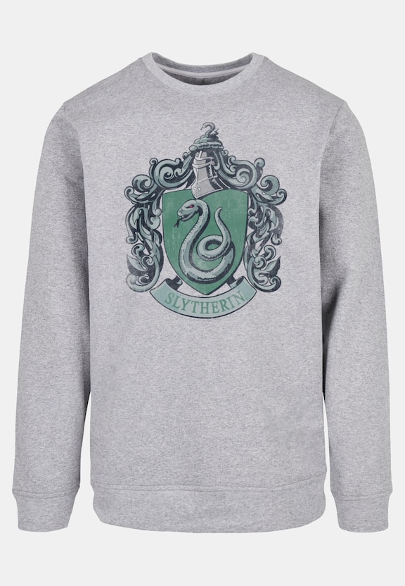 Harry Potter - Distressed Slytherin Crest Basic Crewneck-4