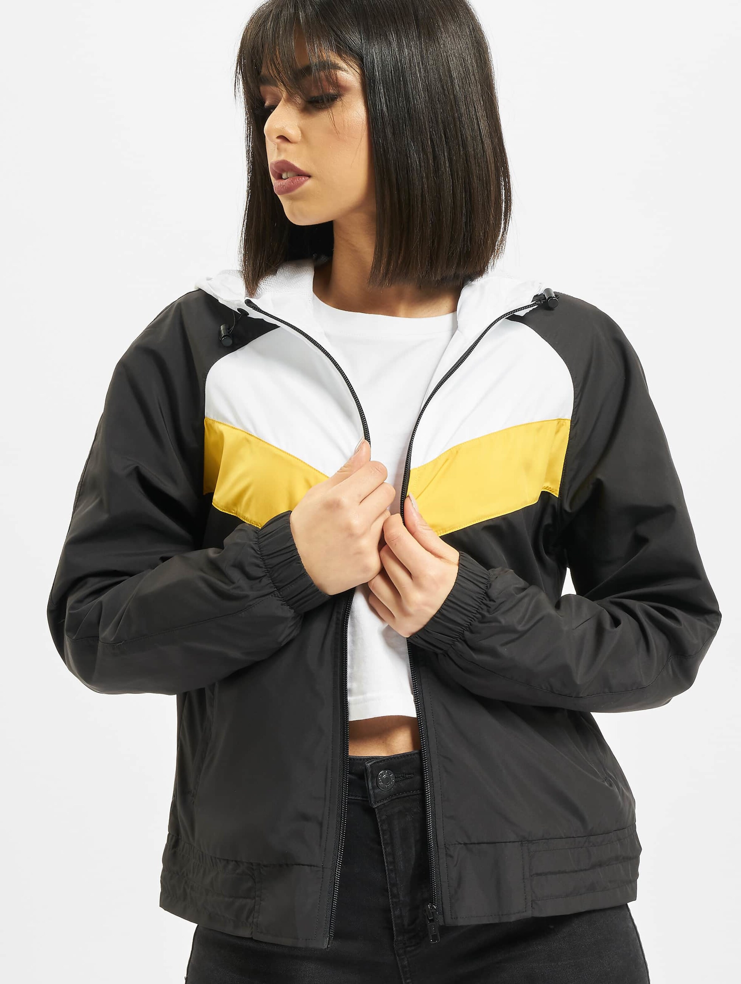 Three tone shop windbreaker hooded