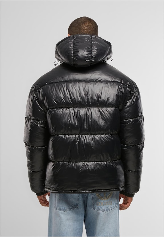 HOODED PUFFER JACKET SHINY-1
