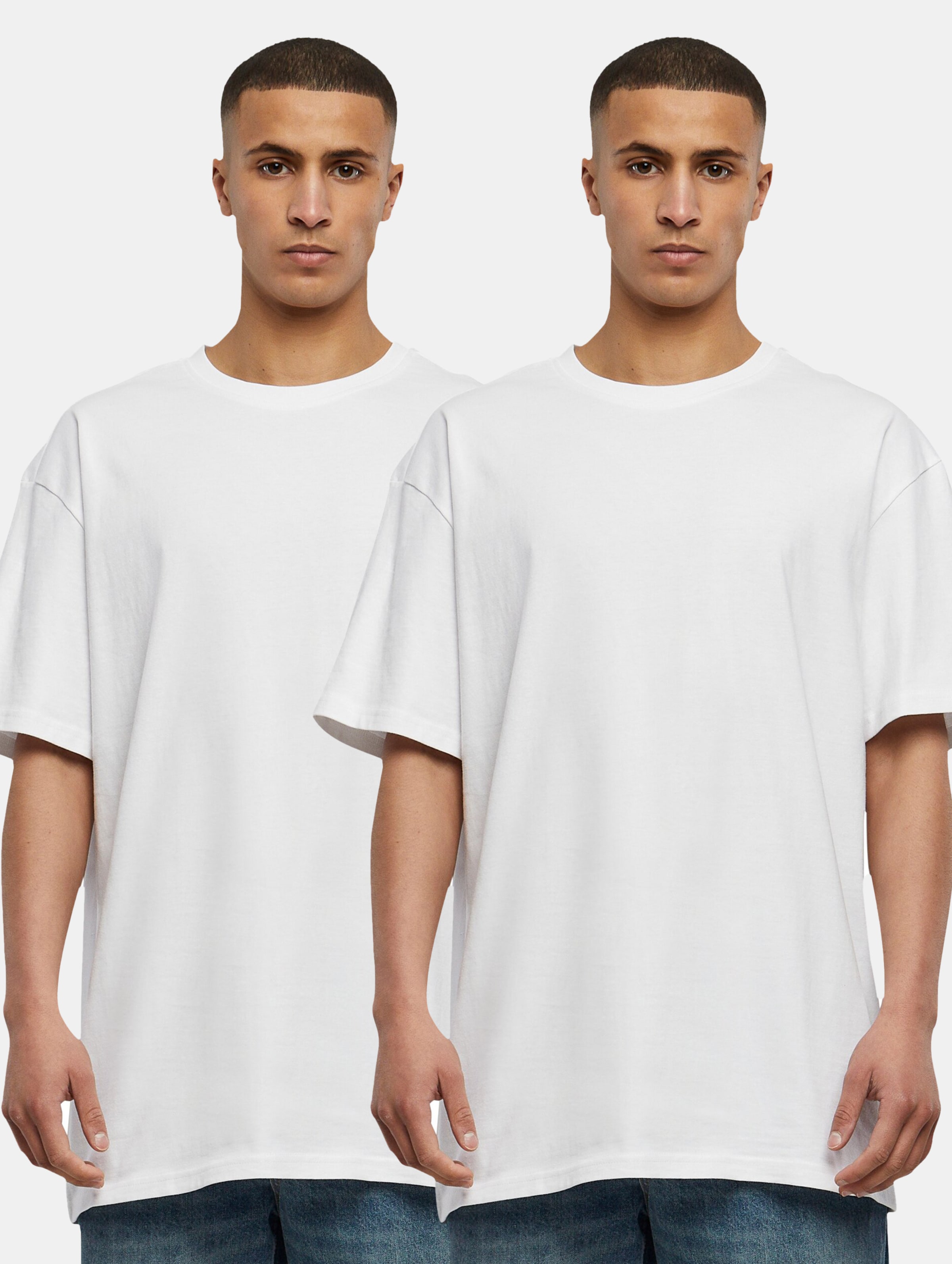 Urban Classics - Heavy Oversized 2-pack Heren T-shirt - 3XL - Wit/Wit