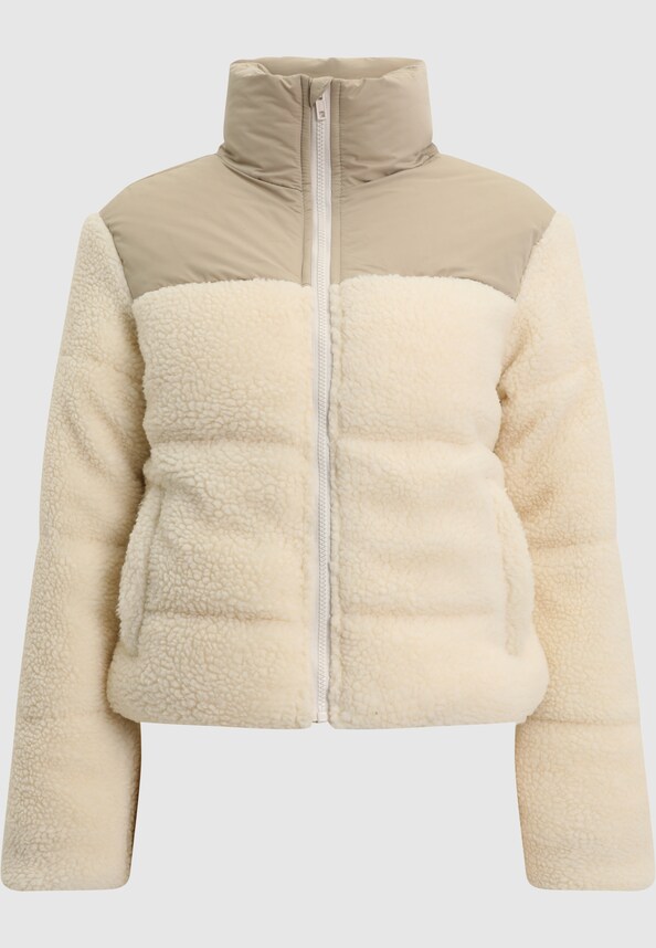 Ladies Short Sherpa Mix Puffer Jacket-6