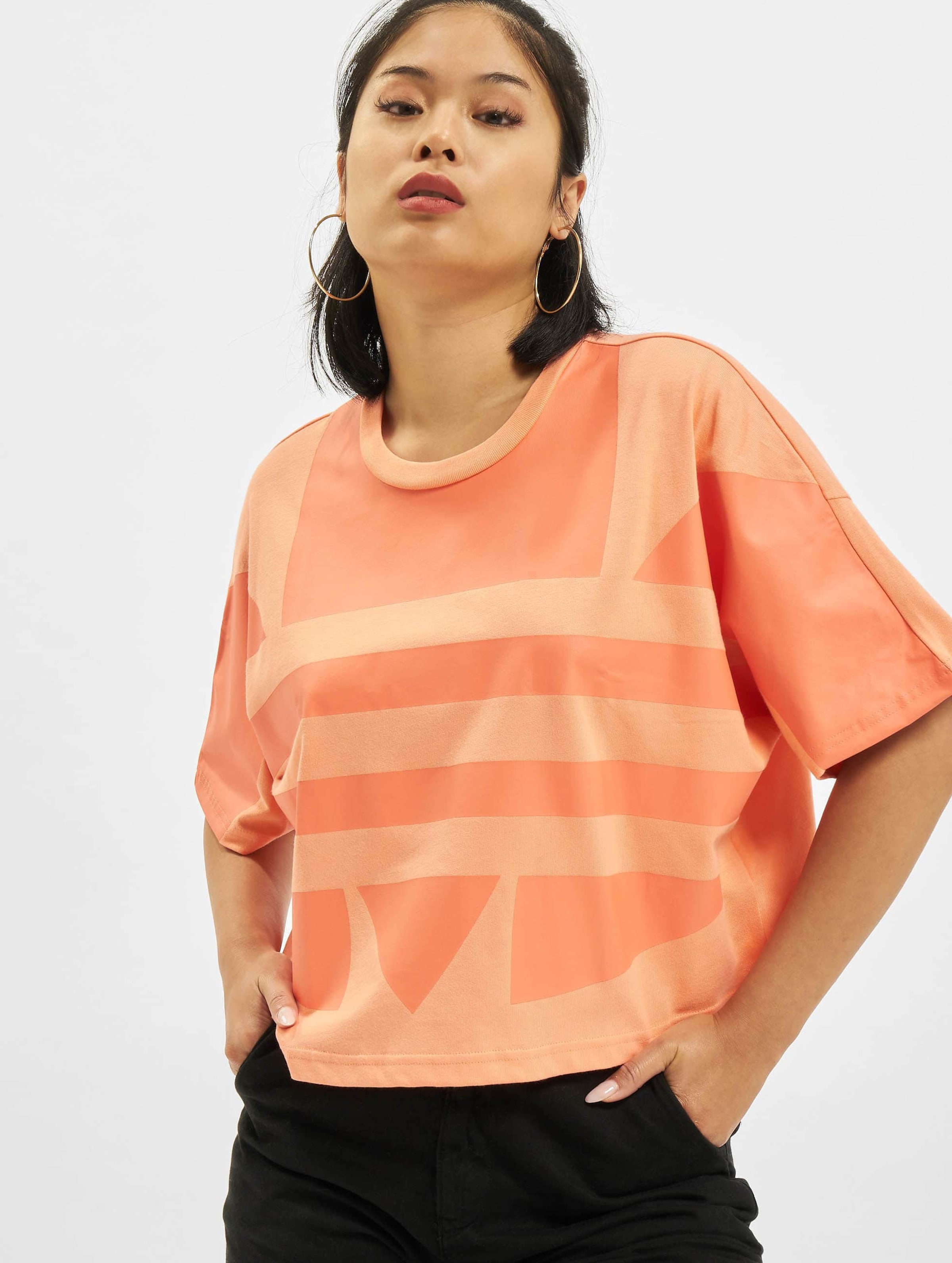 adidas Originals LRG Logo T-Shirt Chalk Vrouwen op kleur oranje, Maat 46
