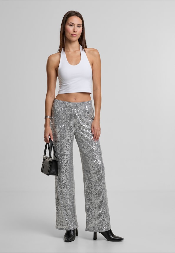 NMSCARLET SEQUIN WIDE PANTS JRS-4