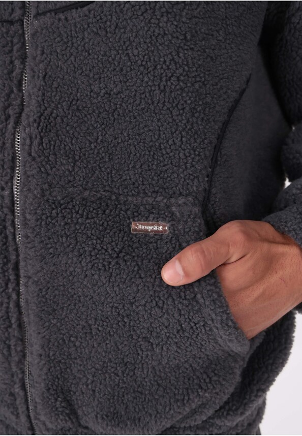 WAVY TEDDY ZIP HOODIE-5