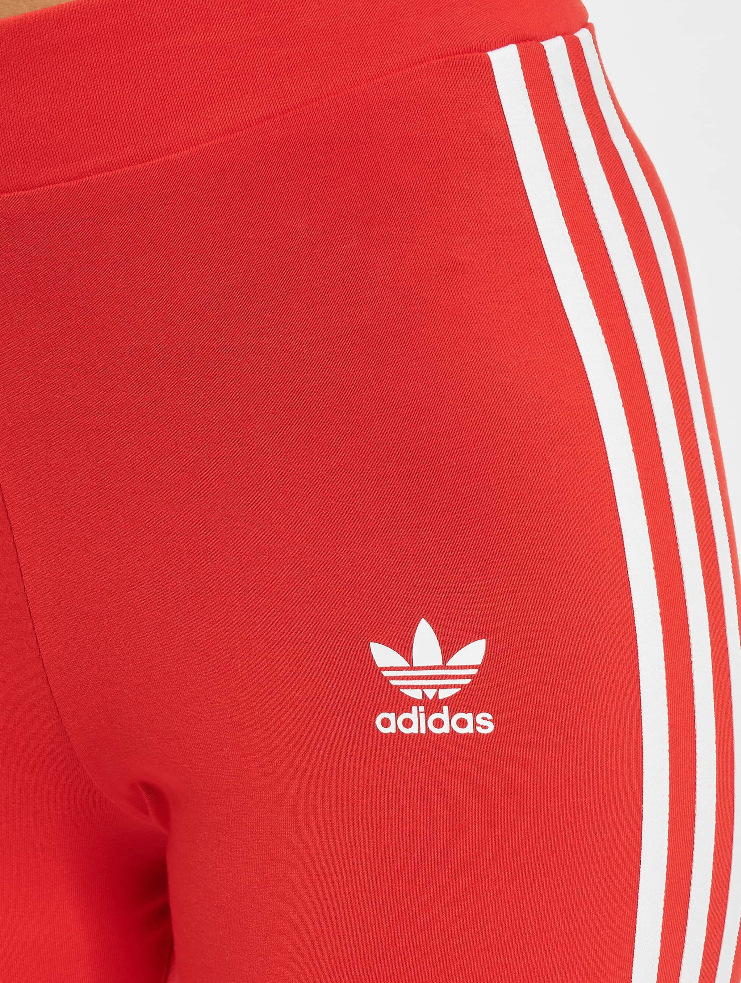 Adidas red outlet 3 stripe leggings