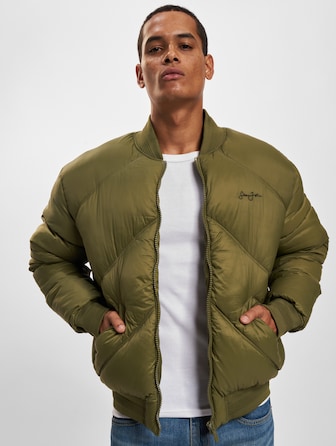 JM233-015-1 SJ Script Logo Bomber Puffer Jacket