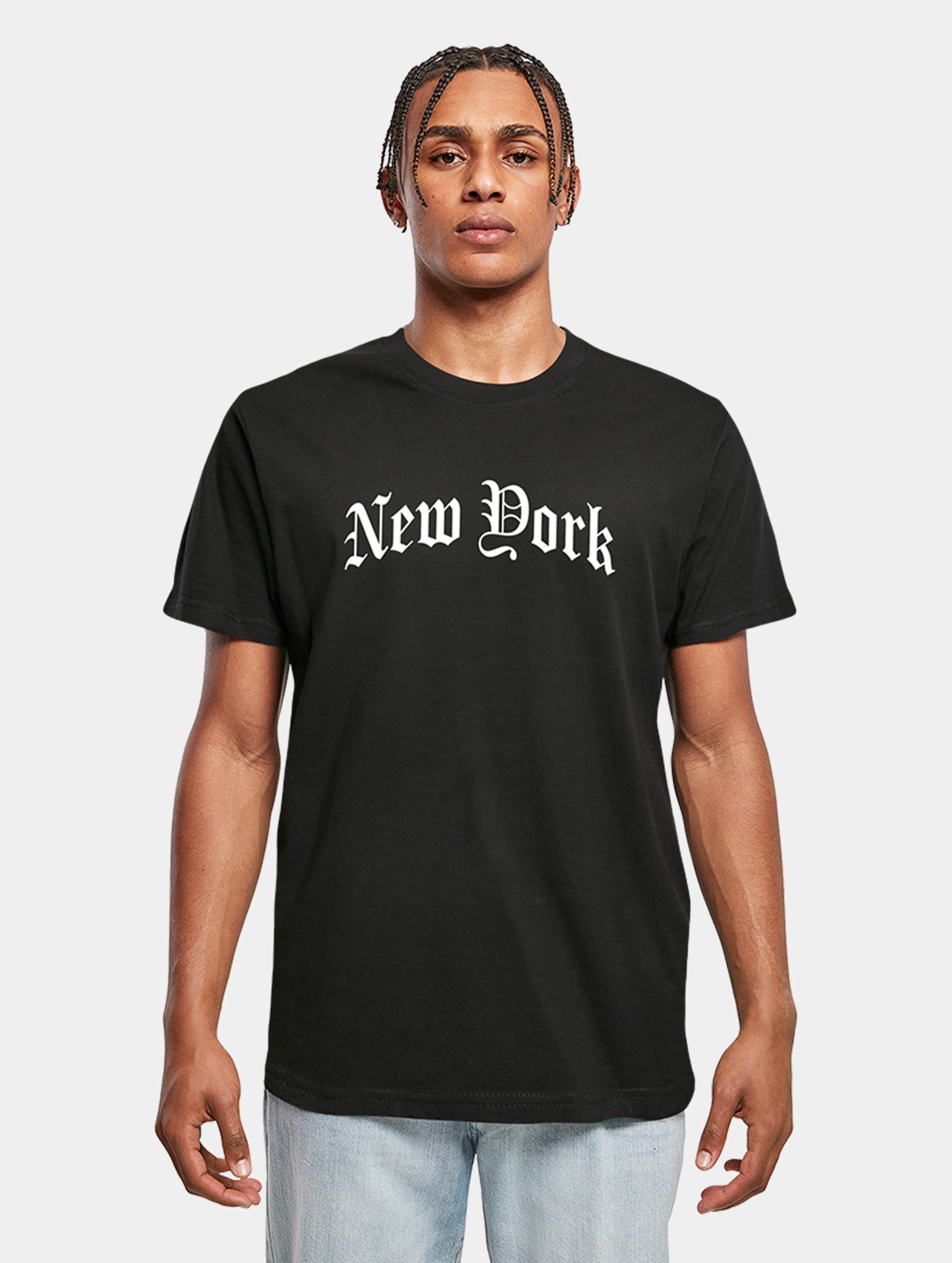 Mister Tee - New York Wording Heren T-shirt - S - Zwart