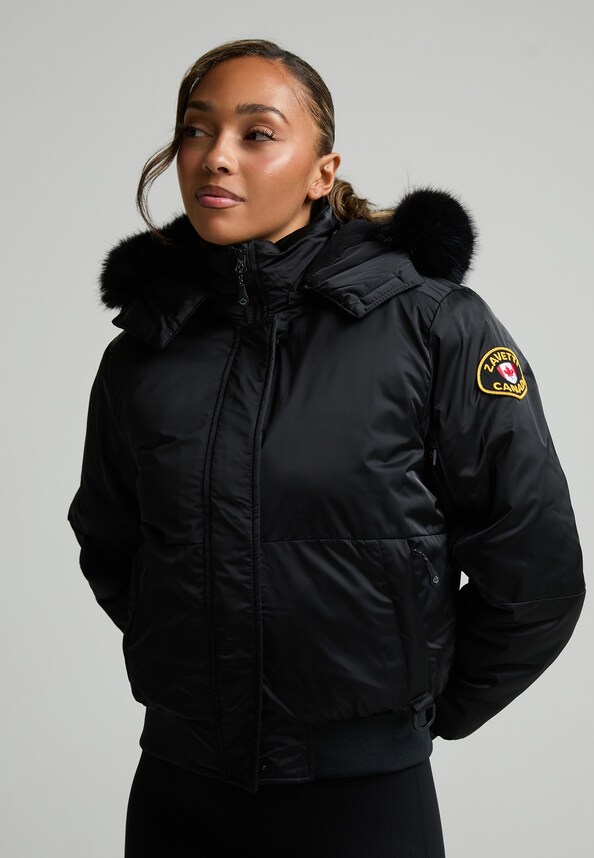 W OLIVIA PLATINUM HOODED BOMBER JACKET-0