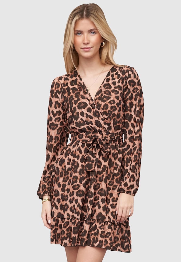 Cloud 5ive Dress in Wrap-Optic with tie belt-0