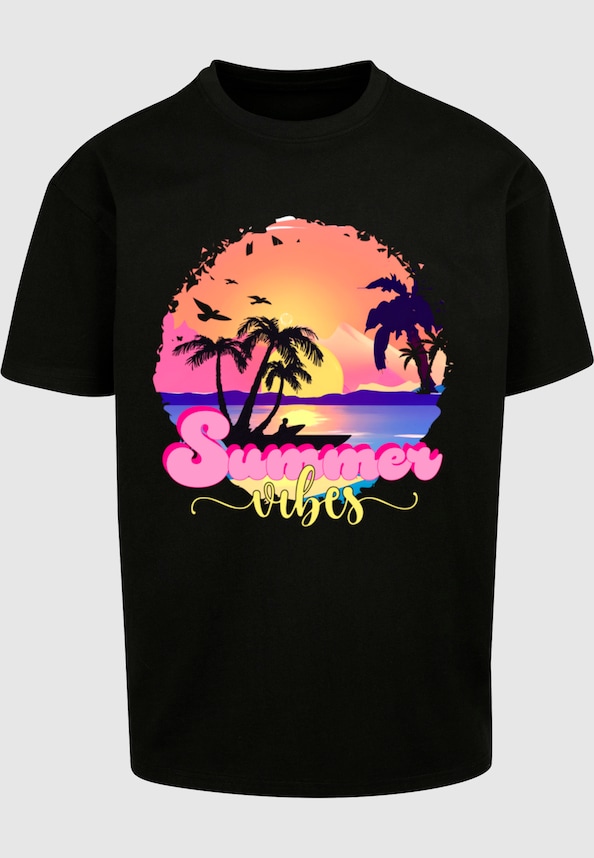 Summer Vibes Sunset Heavy Oversized Tee-2