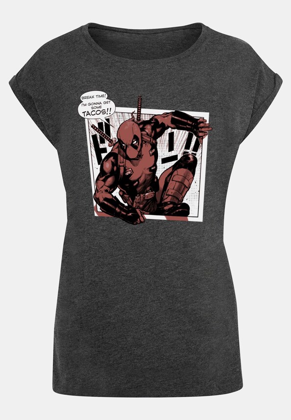 Ladies Deadpool - Tacos Breaktime T-Shirt-4