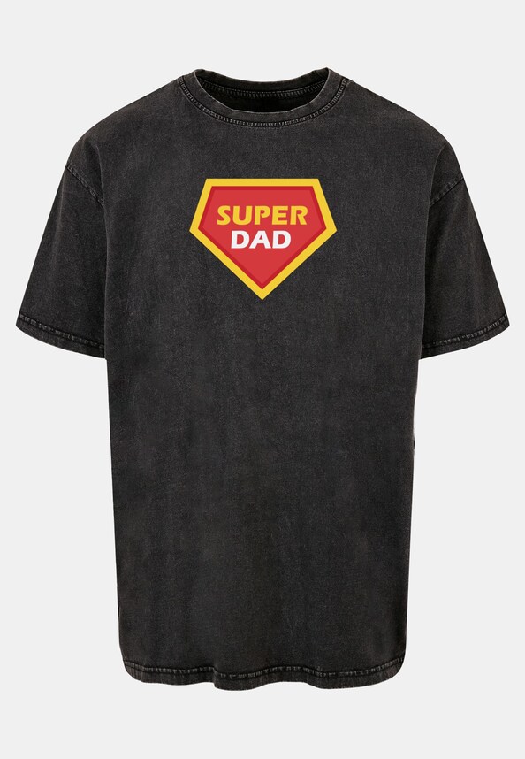 Fathers Day - Super dad Acid Washed Heavy Oversized-2