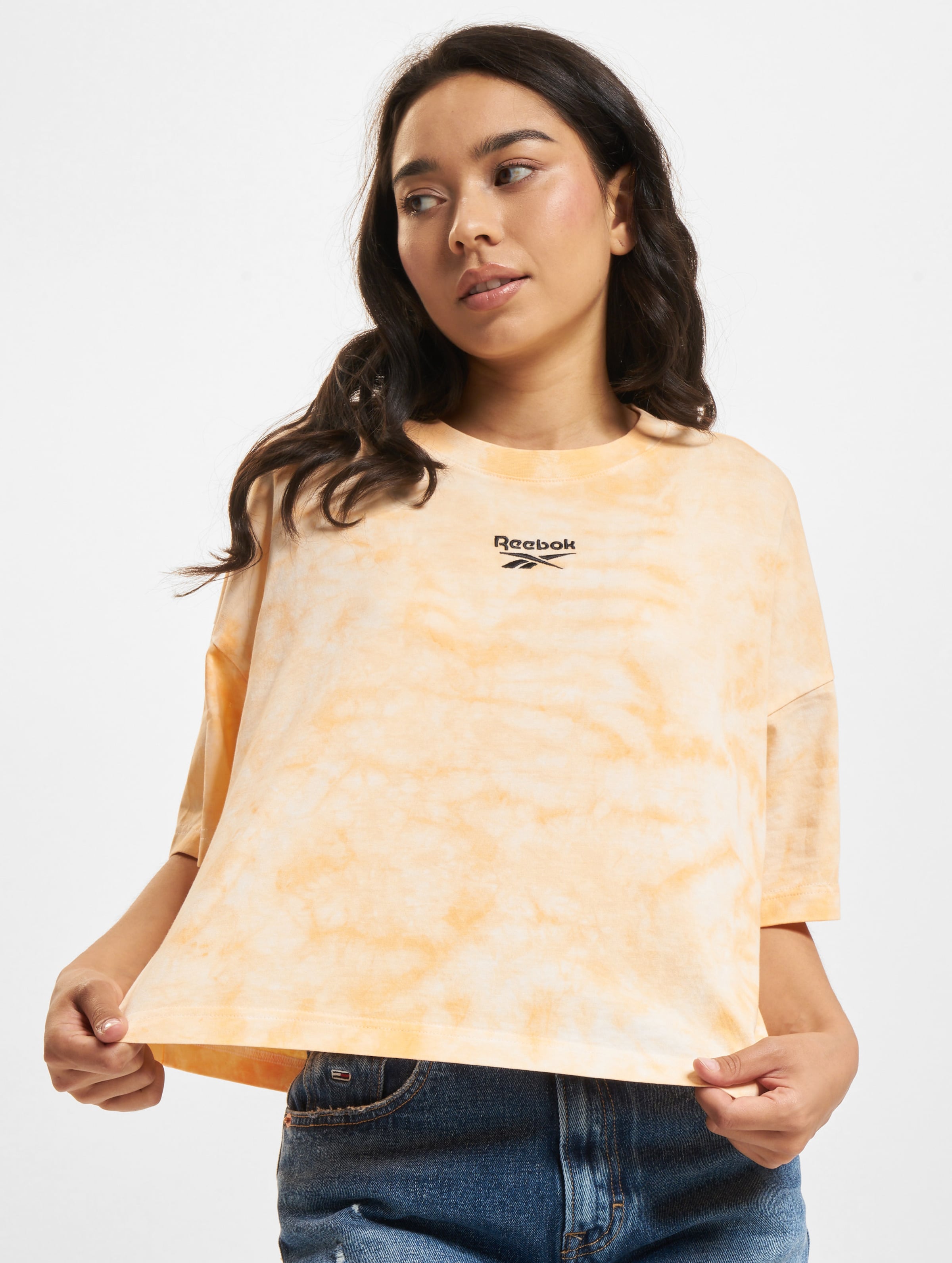 Reebok CL SR Cloud Dye Crop T-Shirt Frauen,Unisex op kleur oranje, Maat XS