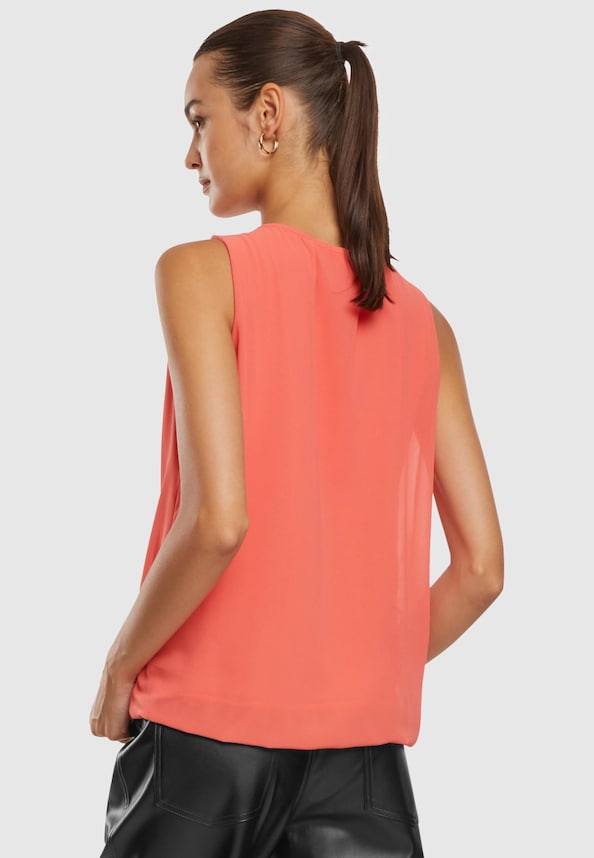 Cloud5ive Damen Chiffon Top mit Schlüsselloch-Kragen und Deko-Schnalle-1