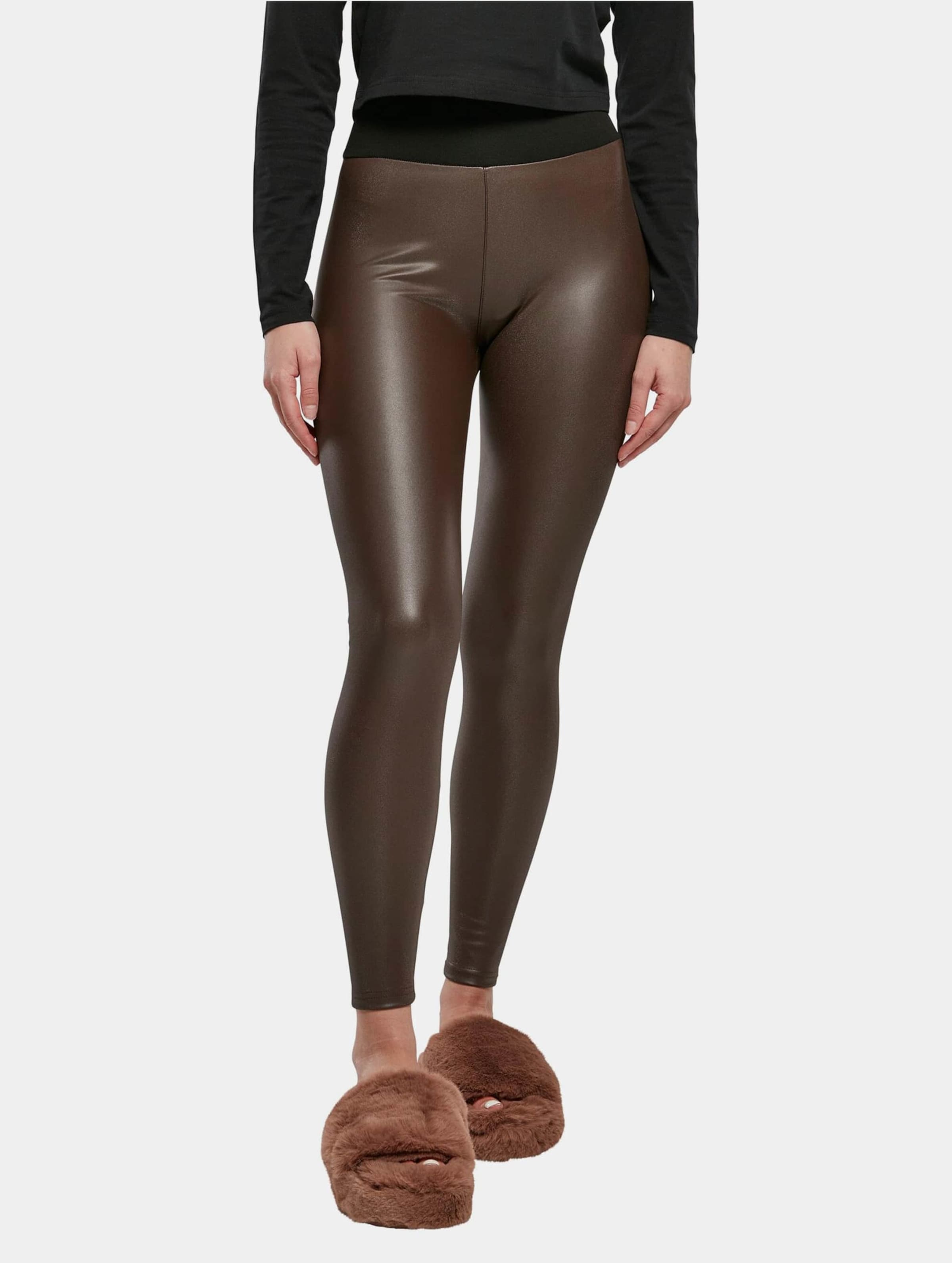 Legging cuir online marron