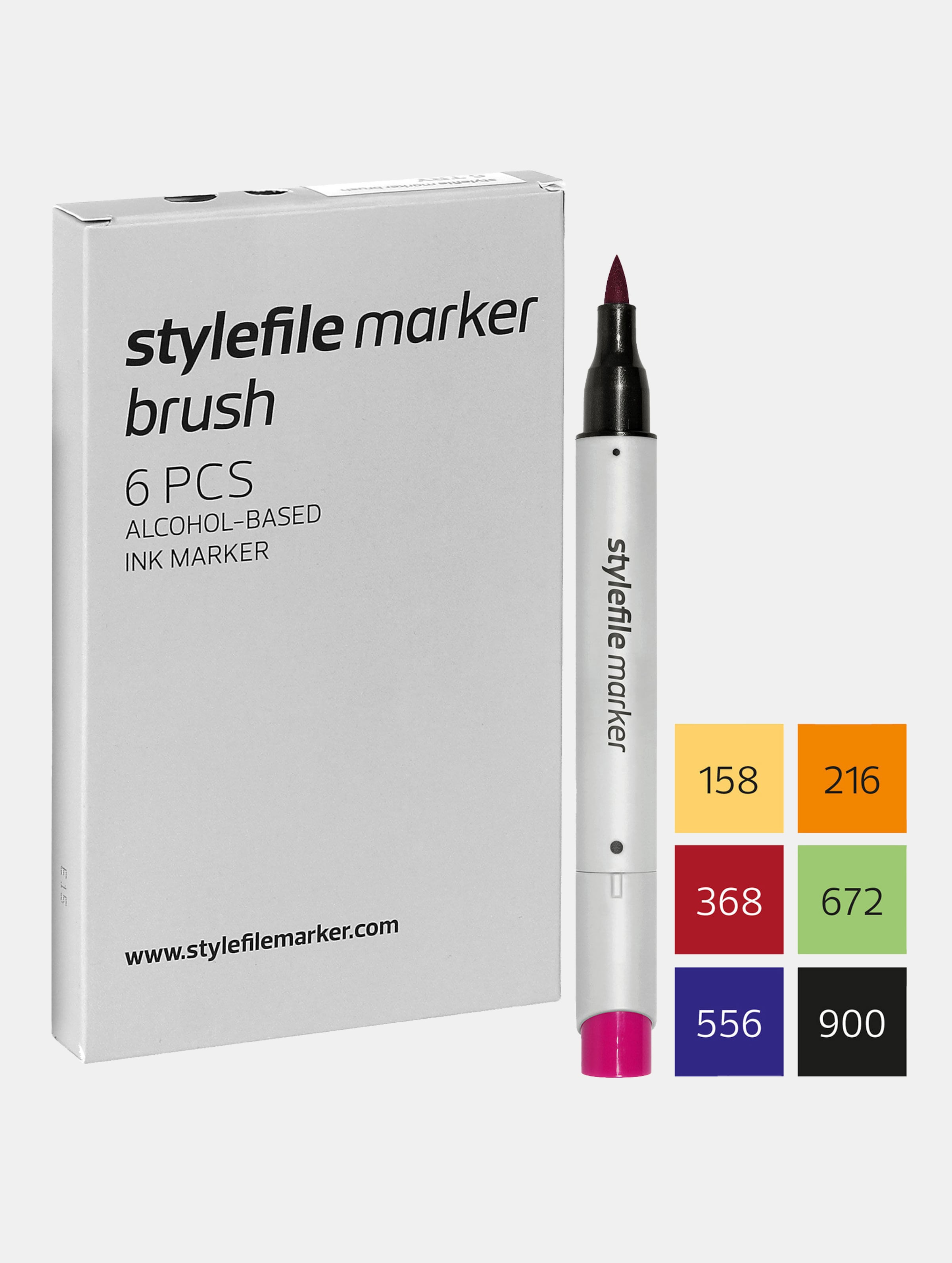 Stylefile Marker Brush 6pcs Unisex op kleur kleurrijk, Maat ONE_SIZE