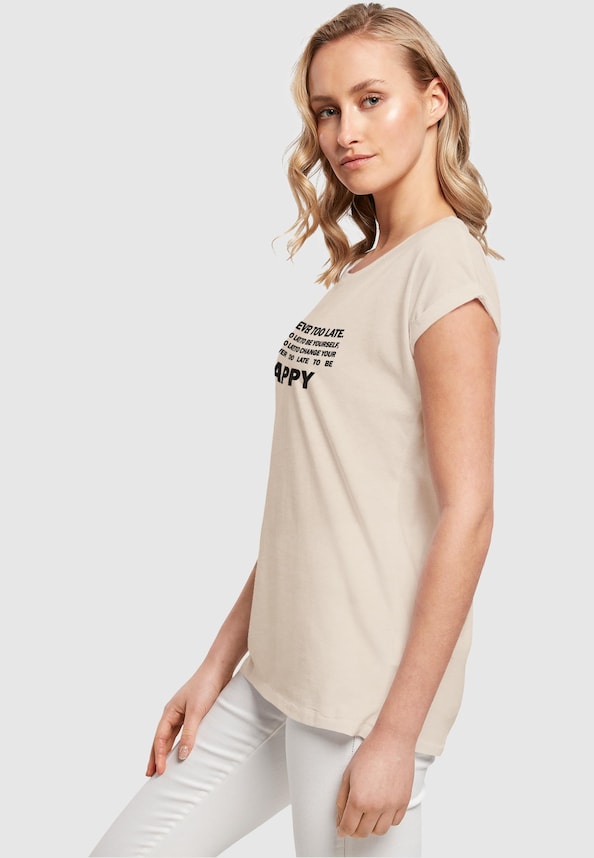 Ladies Never Too Late Extended Shoulder Tee-2