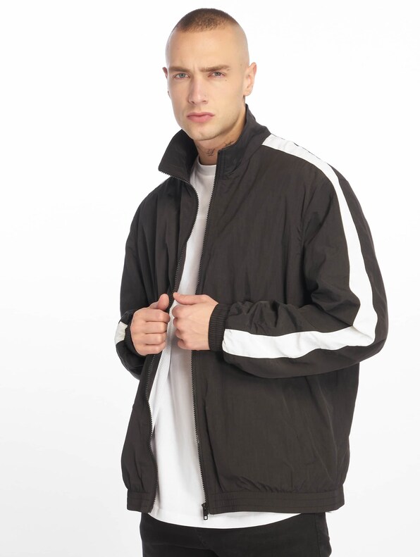 Urban Classics Striped Sleeve Crinkle Track Jacket-0